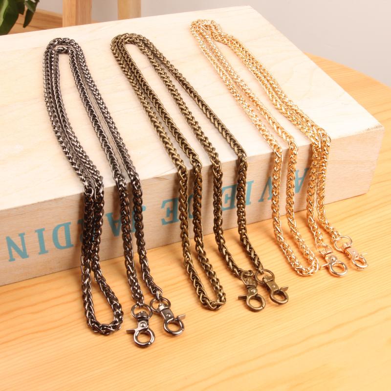 Patchwork DIY accessory bag chain metal bag strap 120cm golden bronze silver gun color lantern twist bag chain