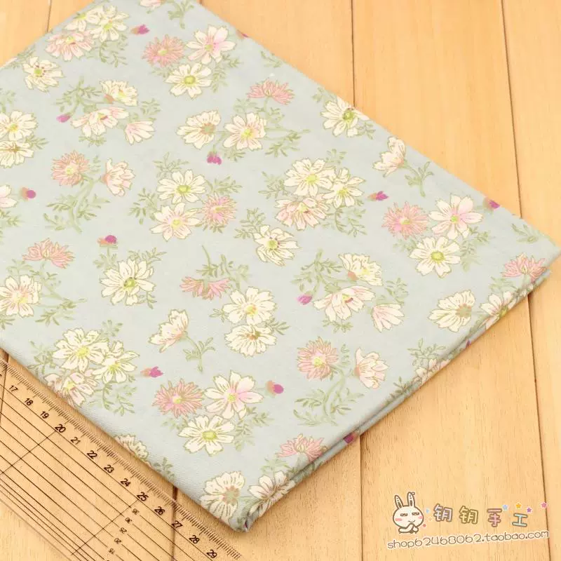 Key Handmade chắp vá vải DIY vải Twill Cotton Pink Light Blue In vải may quần áo