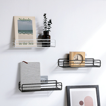 Punch-free wall shelf Wrought iron wall wall Kitchen Bathroom Bathroom Wall decoration storage toilet