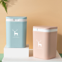 Desktop trash can Household living room plastic small covered mini table with creative cute paper basket table garbage tube