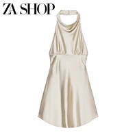 2025 Autumn New Women's Sleeveless Hanging Neck Bow Girly Style Dress 8482341 8483331