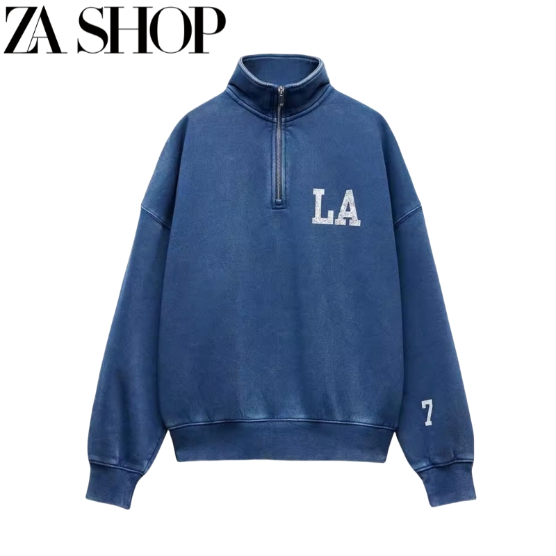 New Autumn and Winter Women's Washed Effect College Style Polo Shirt-Style Sweatshirt Jogging Pants 3253833 3253830