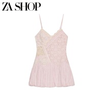 2026 Summer New Products Women's Fashion Slim Fit Versatile Lace Balloon Style Mini Dress 0881350