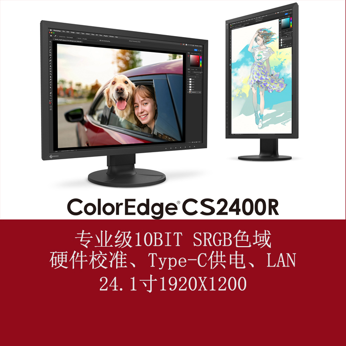 Eizo 24inch Cs2400R Entry-Level Photo Editing Monitor with Type-C Power Supply and Lan Network Port