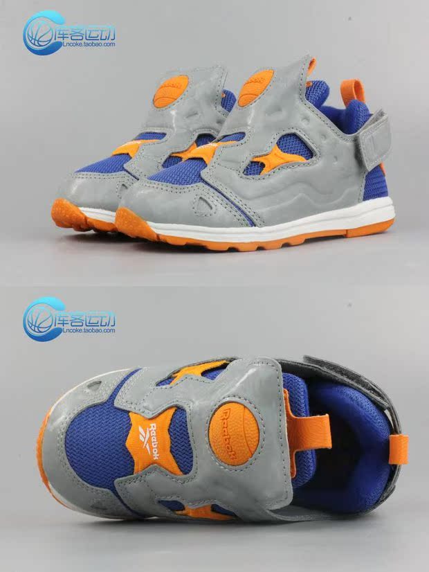 Kuike Reebok Versa Pump Grey Orange Blue Giày trẻ em M48779 V61065 V46666 - Giày dép trẻ em / Giầy trẻ giày cho bé trai