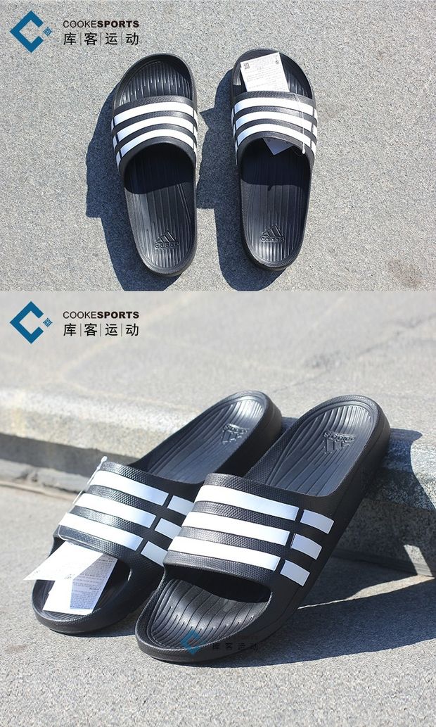 Kurdish F Adidas Giày nam và nữ Adidas Dép màu đen và trắng Dép thể thao Adi G15890 G15892 dép bitis
