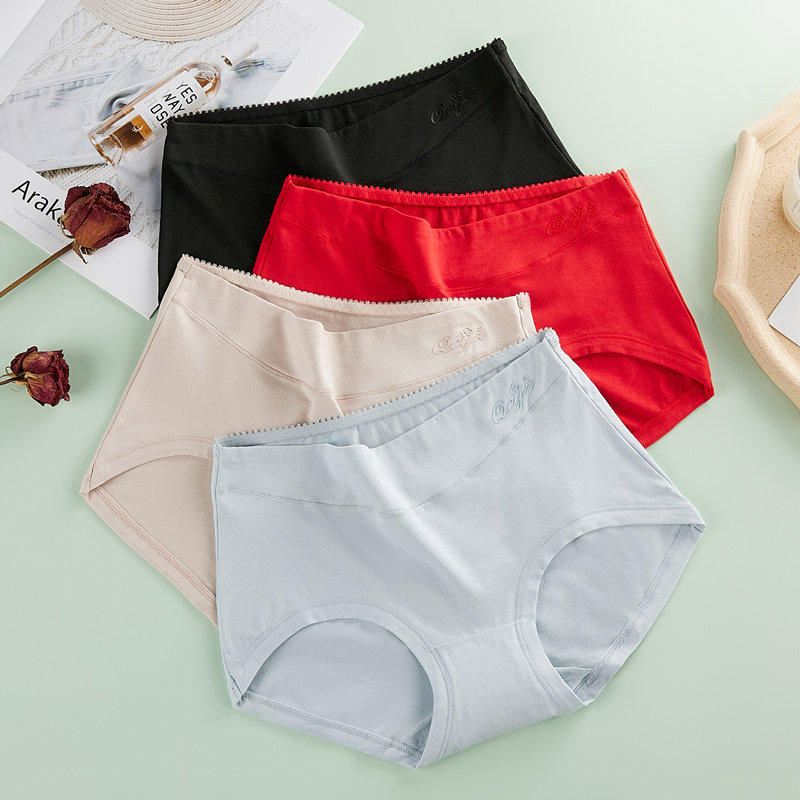 Mid-waist panties women's cotton antibacterial breathable shorts women's abdomen briefs thin women's pants mother safety pants summer