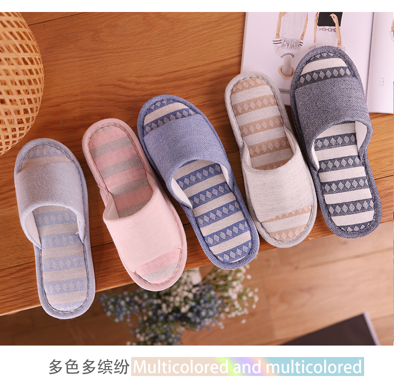 Linen dép nữ mùa hè Hàn Quốc nhà dép trong nhà những người yêu thích của nam giới nhà non-slip mùa cotton và linen tháng hộ gia đình