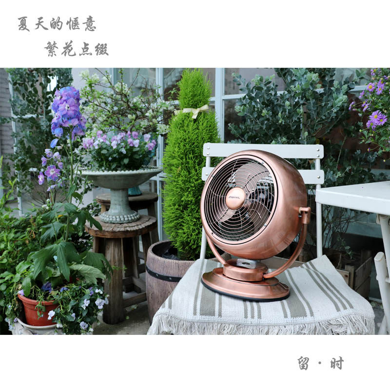 Export metal circulating fan Household electric fan air pairing fan office dormitory shakes the head of the table -type retro fan -taobao