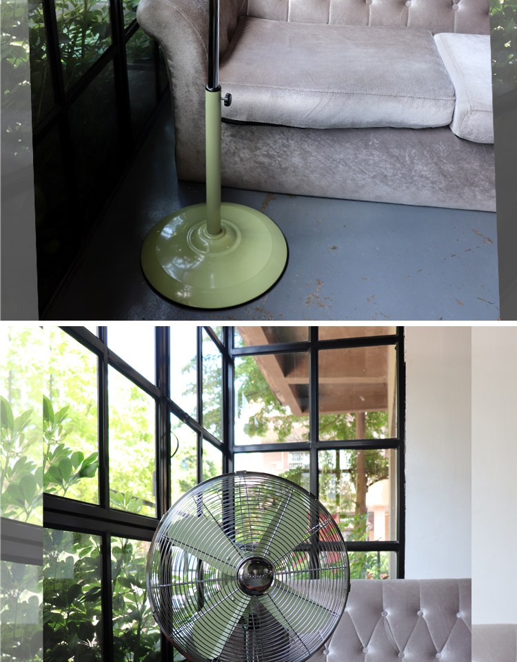 Quạt sàn kim loại retro quạt điện công nghiệp Mỹ lắc đầu dọc phong cách tươi văn phòng phòng khách quạt cơ - Quạt điện máy quạt treo tường