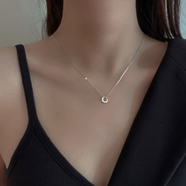 Small circle pendant necklace female summer sterling silver simple choker hypoallergenic Korean original design high end necklace tide