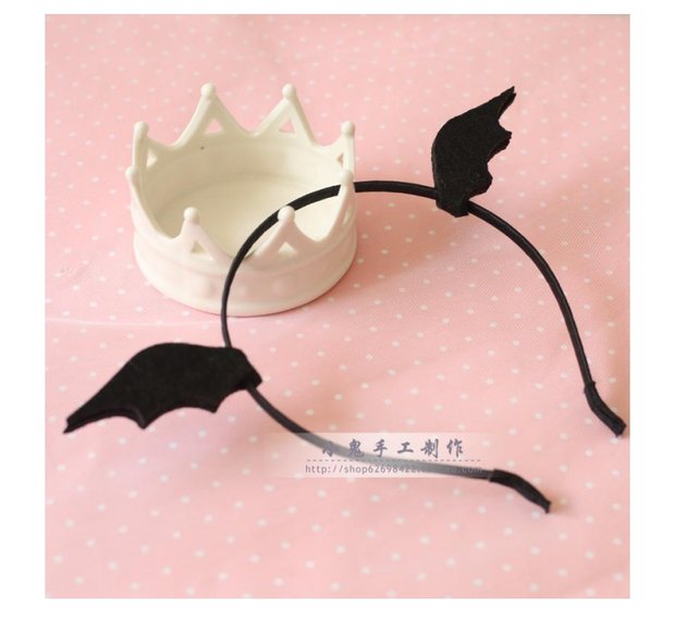 Cos Nhật Bản và Hàn Quốc chị em mềm tay làm cô gái đen tối Halloween đôi cánh quỷ nhỏ làm tóc kẹp tóc phụ kiện kẹp tóc - Phụ kiện tóc đồ cột tóc
