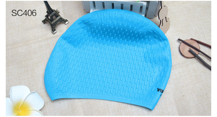 Thời trang quá khổ không thấm nước dành cho người lớn mũ bơi nữ tóc dài không kéo đầu silicone mũ nam tai lớn đầu XL 	combo mũ kính bơi	