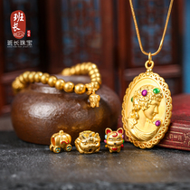 Squad leader gold necklace womens new 3D hard gold Zodiac Year of Life little Golden Pig pendant 999 pure gold transfer jewelry