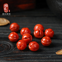 Natural Baoshan South Red Agate beads Loose beads Tee Buddha head beads with beads Back pattern spacer beads Back cloud accessories set