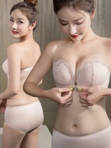 wenxino bra vest style Chest Front Buttoned Without Shoulder Strap Small Chest Thickened Non-slip Underwear Bra Invisible Poly