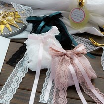 Lace-up panties women lace tie-up large size full lace mesh bow cute low-waisted womens briefs 2