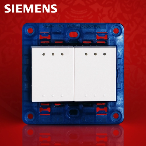 Siemens Switch Panel панель 86 серия Lingzhi серии Yaibai Двойной флуоресценцию двух -дигита два -открытый однопроизводительный выключатель