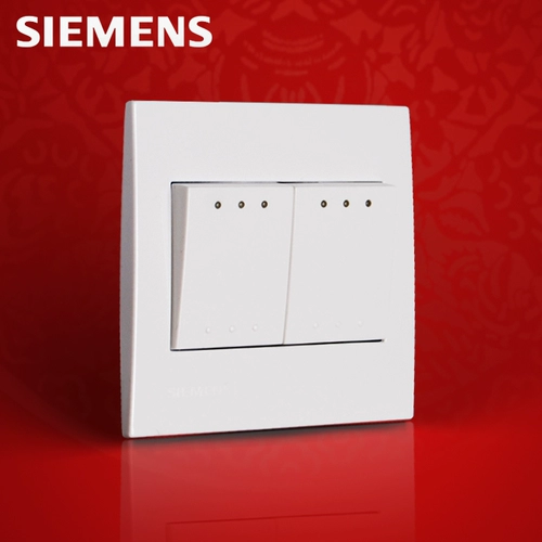 Siemens Switch Panel панель 86 серия Lingzhi серии Yaibai Двойной флуоресценцию двух -дигита два -открытый однопроизводительный выключатель