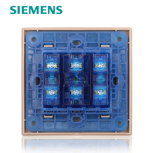 Siemens Switching Lingzhi Series Champagne Gold Three -Link One Control Switch Три -открытый флуоресцентный коммутатор