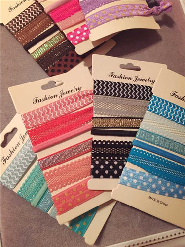 Europe and the United States original single new color spell lace polka dot knot leather band hair band hair band big brand the same hair rope hair band head rope woman