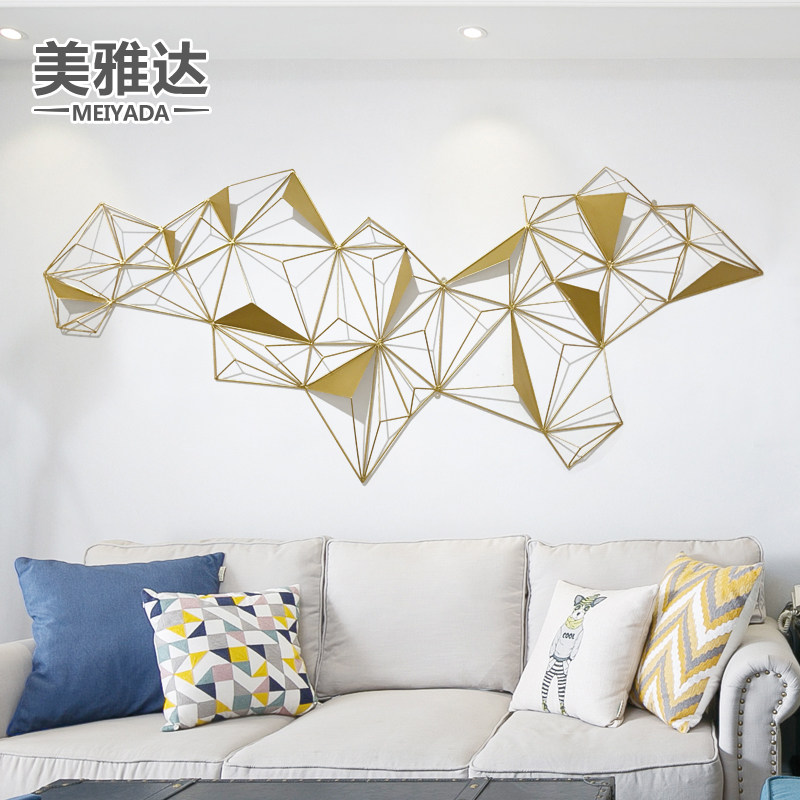Nordic living room sofa background wall decorations wall decoration creative wrought iron wall pendant three-dimensional metal wall decoration