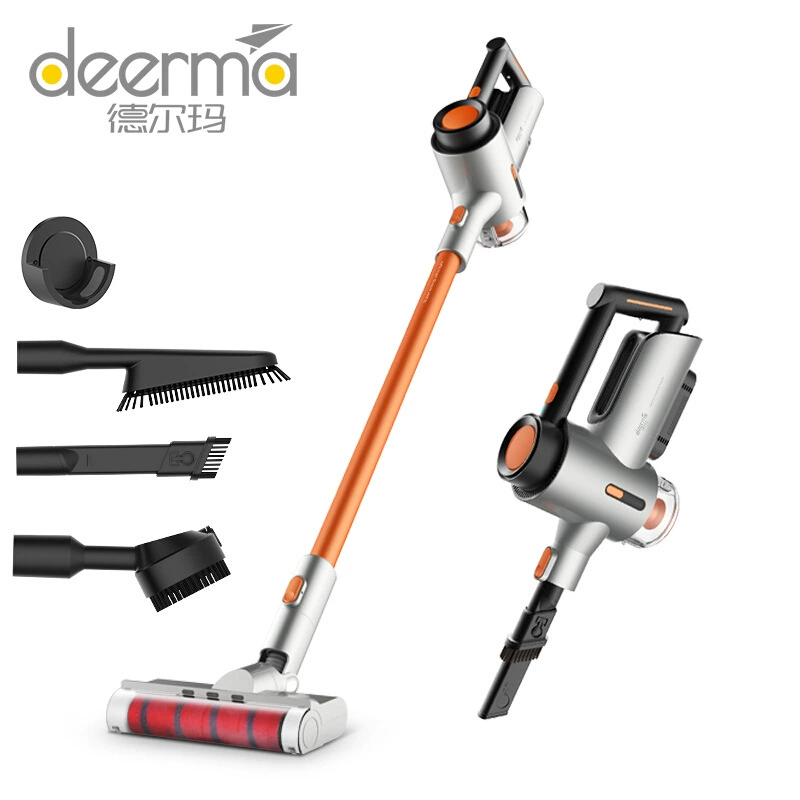 Máy hút bụi Delma hộ gia đình VC50 cầm tay nhỏ không dây sạc bộ lọc dọc phụ kiện bộ lọc đầu cọ ngoài bọ ve - Máy hút bụi