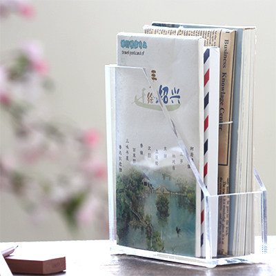 Small desktop transparent acrylic envelope letter storage card Postcard finishing box Mask storage box