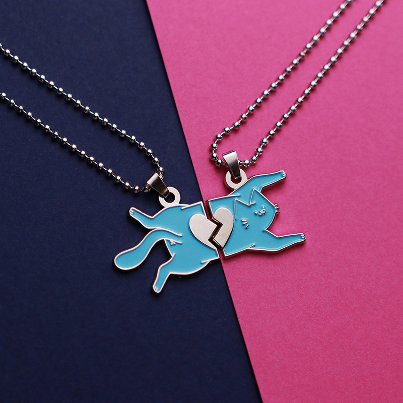 Leon Karssen Heartbreak blue Dirt cat couple Necklace BFF PENDANTS heartbreak heartbreak