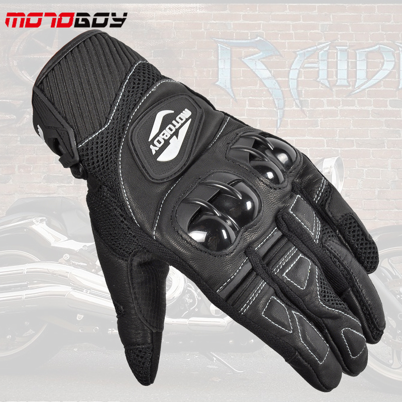 MOTOBOY motorcycle equipment Mesh breathable wear-resistant touch screen gloves Reflective strip drop-proof goatskin shock absorption