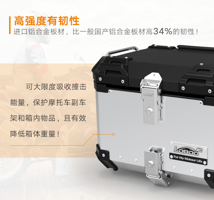 LOBOO củ cải bên hộp xe máy BMW R1200GS ADV nước chim bên hộp hợp kim nhôm hộp đuôi hộp đựng đồ gắn xe máy