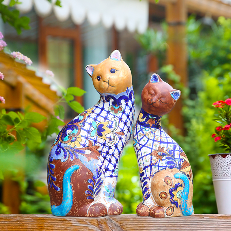 Ceramic animal cat Balcony House display cabinet decoration creative decoration new house small object craft gift decoration