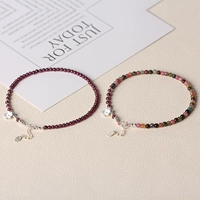 Tourmaline Garnet Anklet 3 mm Phụ kiện Tất cả 925 Bạc Oh Summer Essentials những mẫu lắc chân đẹp nhất