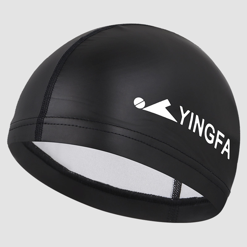 Yingfa PU swimming cap for men and women comfortable long hair monochrome swimming cap for adults and children