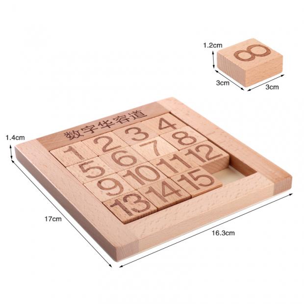 Gini Rabbit Burning Brain Math Puzzle Intelligence Three Kingdoms Huarong Road Building Block Slider Puzzle Toy đồ chơi gỗ cho bé