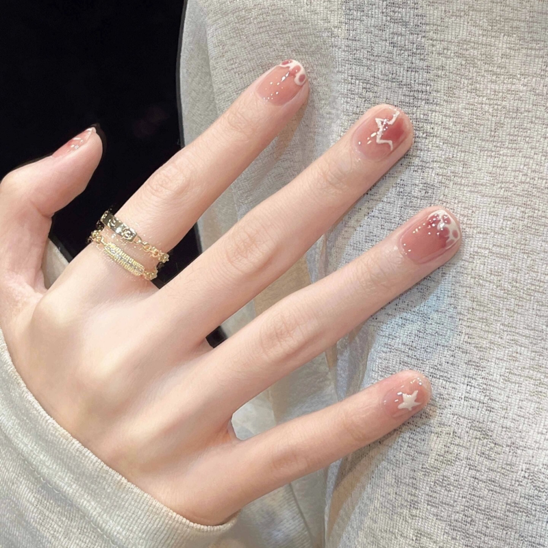 Wearable Nails, High-End, Niche, Complexion-Enhancing, Simple, Student-Friendly, Office-Appropriate, Short Nail Patches, Spring Handmade New Fake Nails