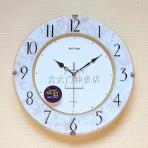 Lisheng clock Japanese table living room simple European imitation marble wall clock ultra-thin silent sweeping second wall clock CMG400