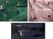Satin green bottom printed warm and cold-proof down jacket cotton fabric anti-drilling velvet cartoon childrens clothing fabric