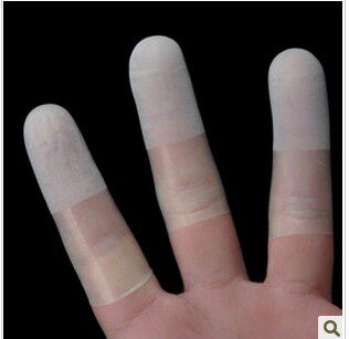 Finger cut frosted transparent latex sleeve white beige black thickened wear-resistant ultra-thin fingers