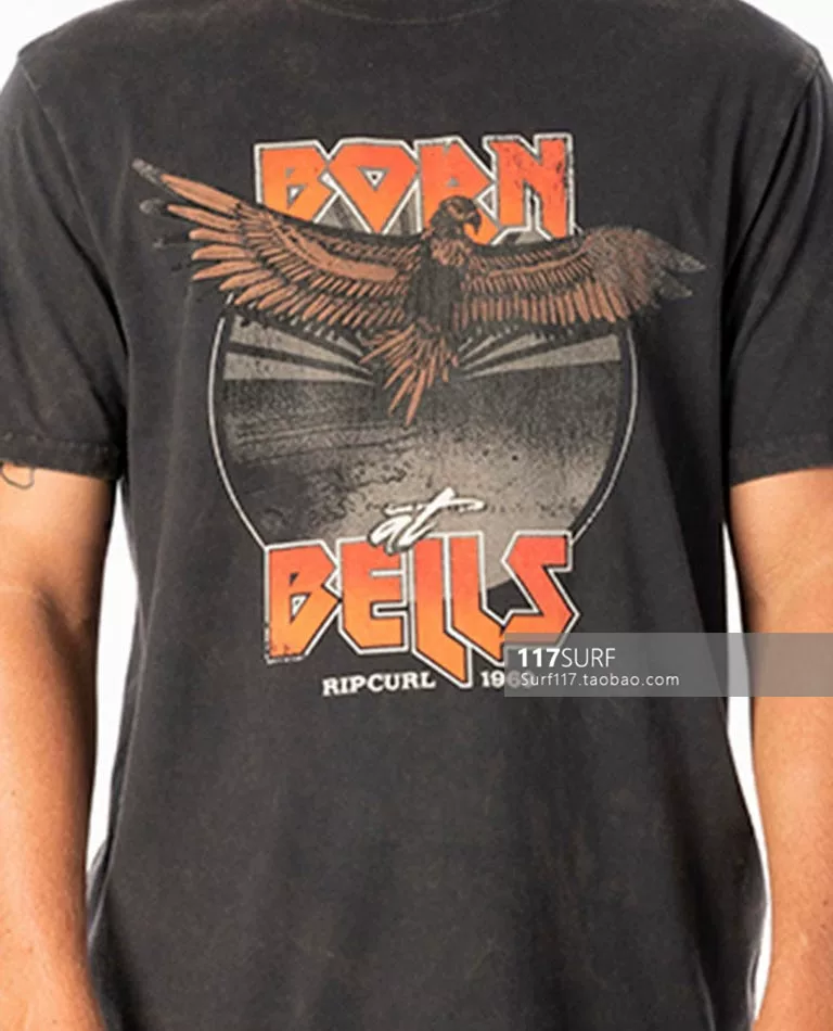 RIPCURL [краткая футболка водоросль хлопковая ретро T-Shirts Bells Tee Australian купальный бренд]