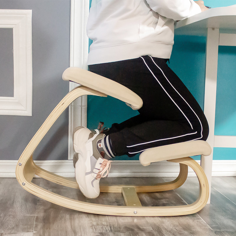 Kneeling chair solid wood computer chair learning sedentary chair ergonomics student learning desk comfortable office seat