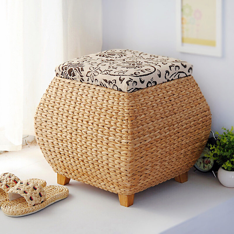 Paper rattan choreography accommodating stool changing shoes stool storage stool door hall covered finishing containing box wearing footrest stool sofa square stool