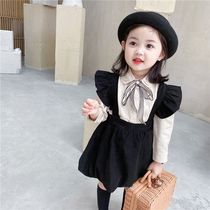 Girl Braces Skirt Spring Autumn Season Women Bao Han Edition Baby Foreign Air Fashion Suit Skirt Toddler Child Clothing Trendy Tide