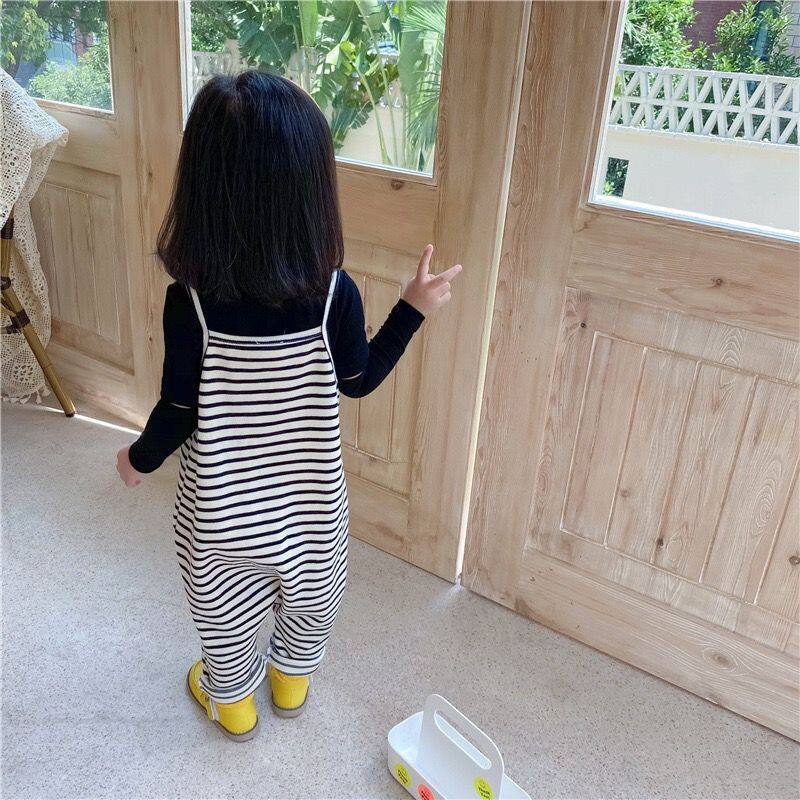 Girl Cuddling Bag Pants Spring Autumn Women Bao Easy Baby Beating Bottom Outside Wearing Toddler Child Dress Foreign Pie Striped Kid Tide