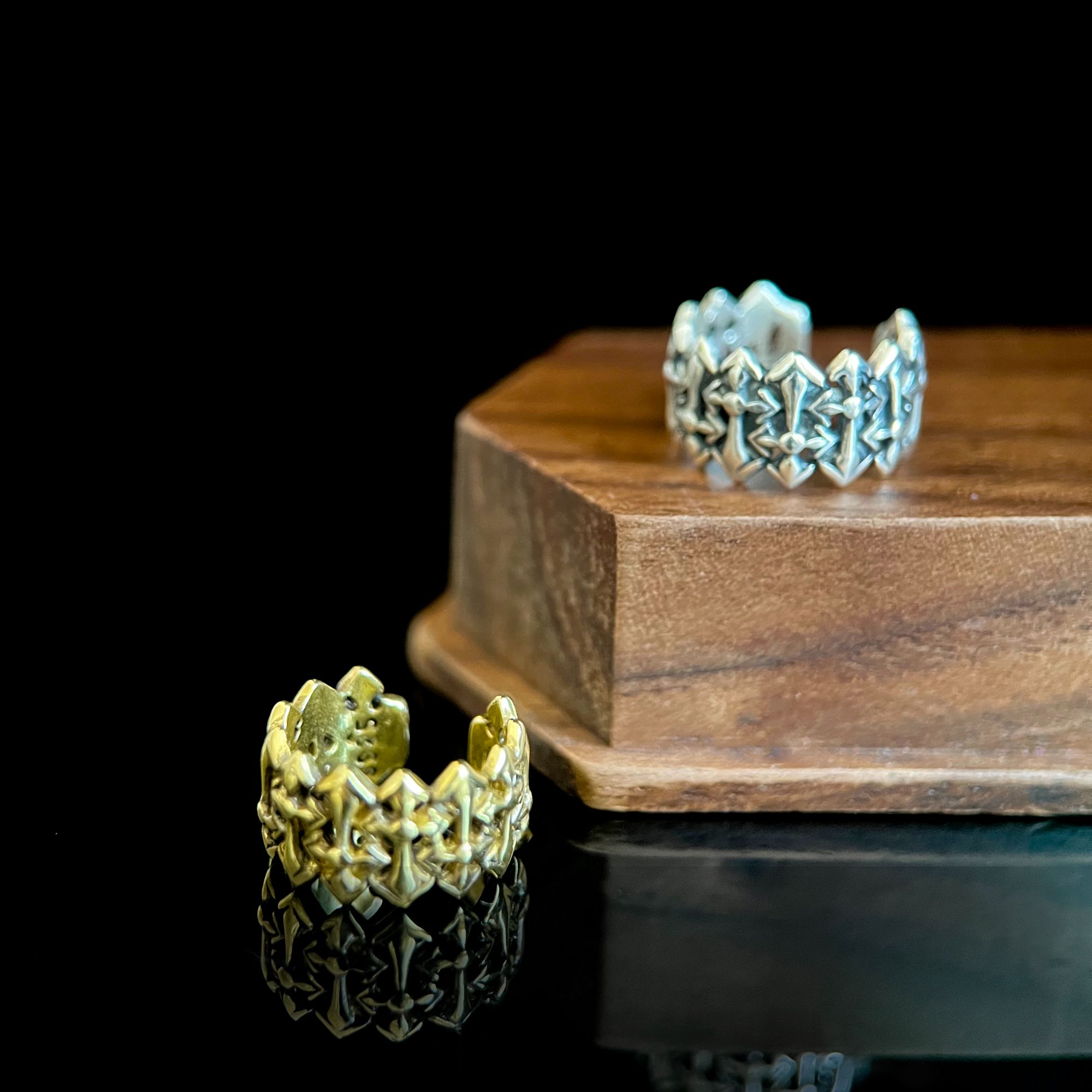 925 silver earrings E312 silver punk style ear cuff old retro trendy card ring Japanese and Korean gold