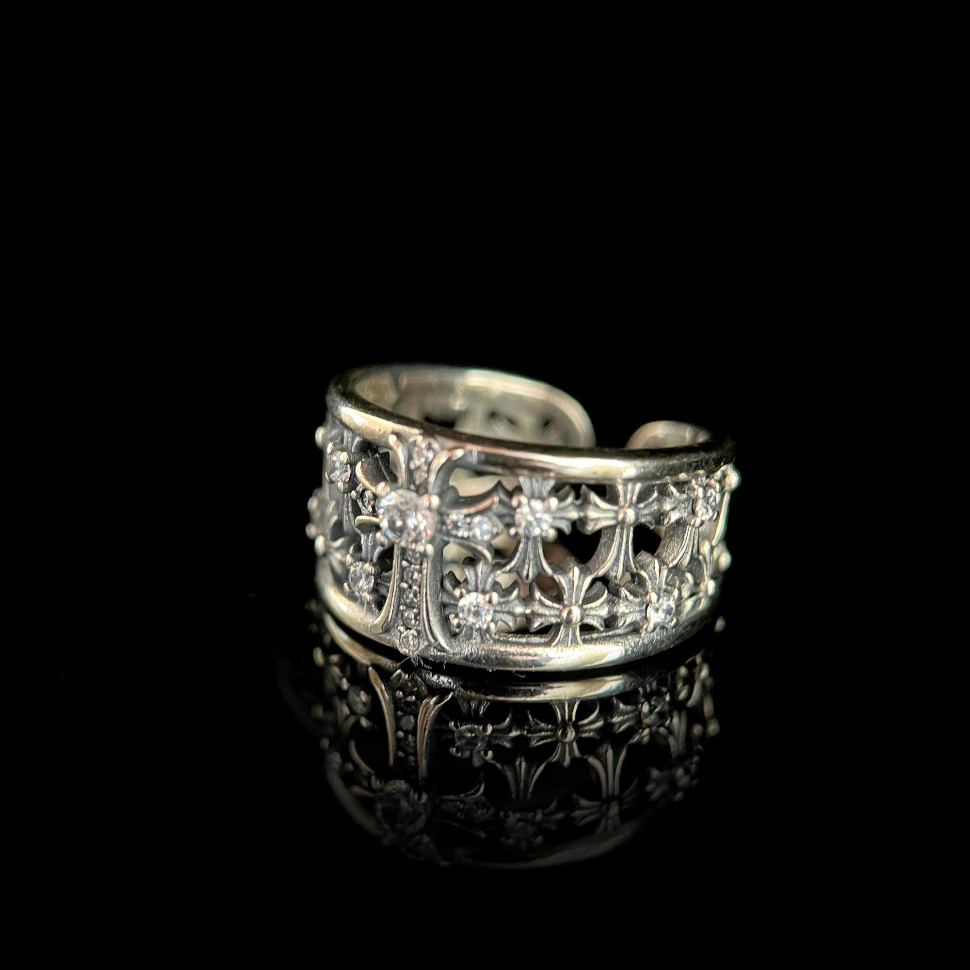 925 silver ring L037 silver jewelry ring distressed handmade personalized living retro palace silver ring