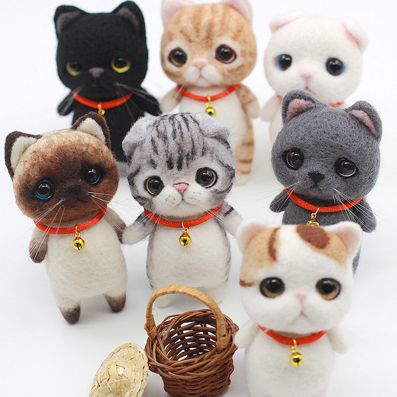 Wool Felt Poke Poke Fun Material Packs 0 Base Adults Artisanal DIY kittens Birthday Gift Creative Gifts-Taobao