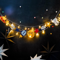 ins Rocket space home Childrens room Early education decoration Dress up decoration supplies Birthday party year-old pendant