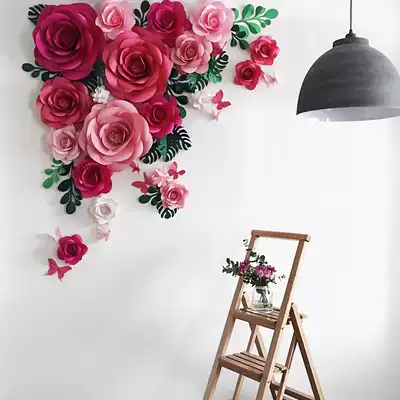 Little Red Book recommends wedding wedding stage background flower photography paper flower props creative paper flower wedding room layout