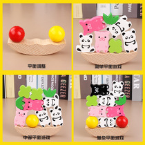 Two-in-one Balance Game Wooden Animal Building Block Stack High Puzzle 3-6 Year Old Toy Finger Grip Cognition